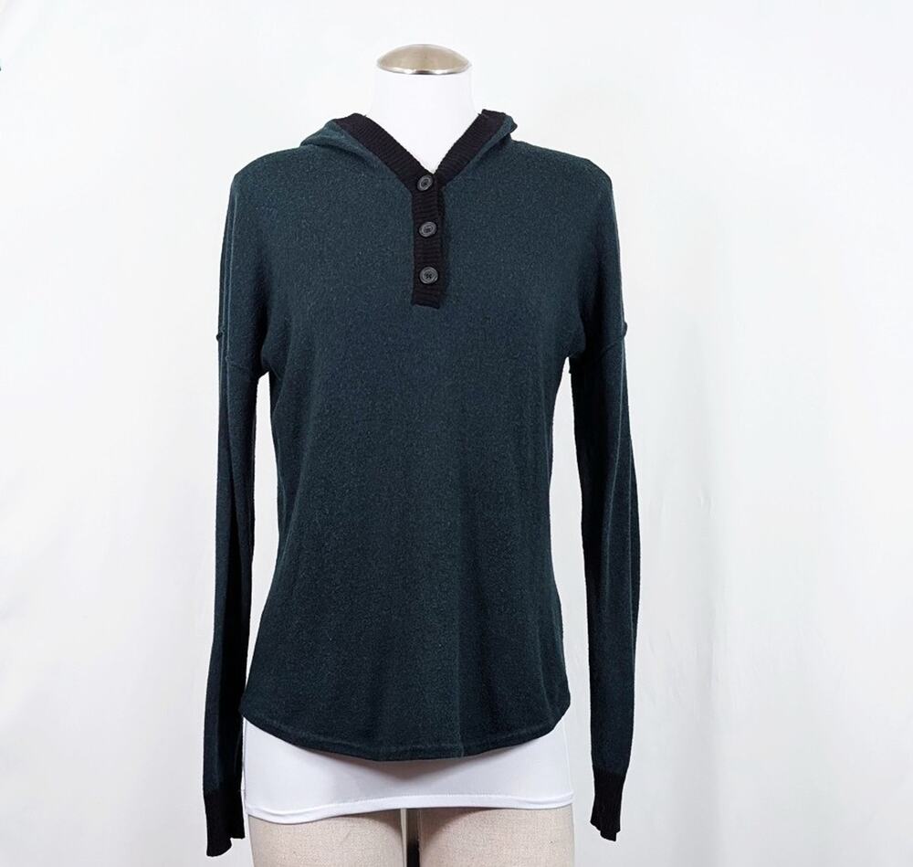 Smartwool Sweater Hoodie Shadow Pine Green Black Pullover Women's Size M
